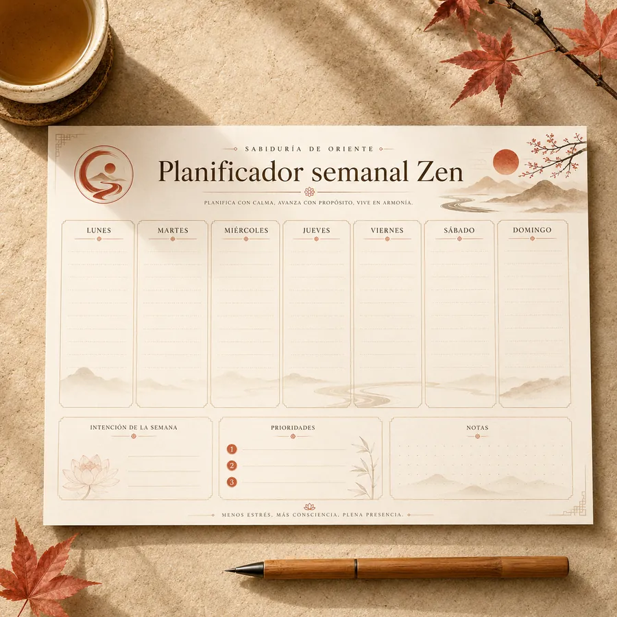 Planificador semanal Zen